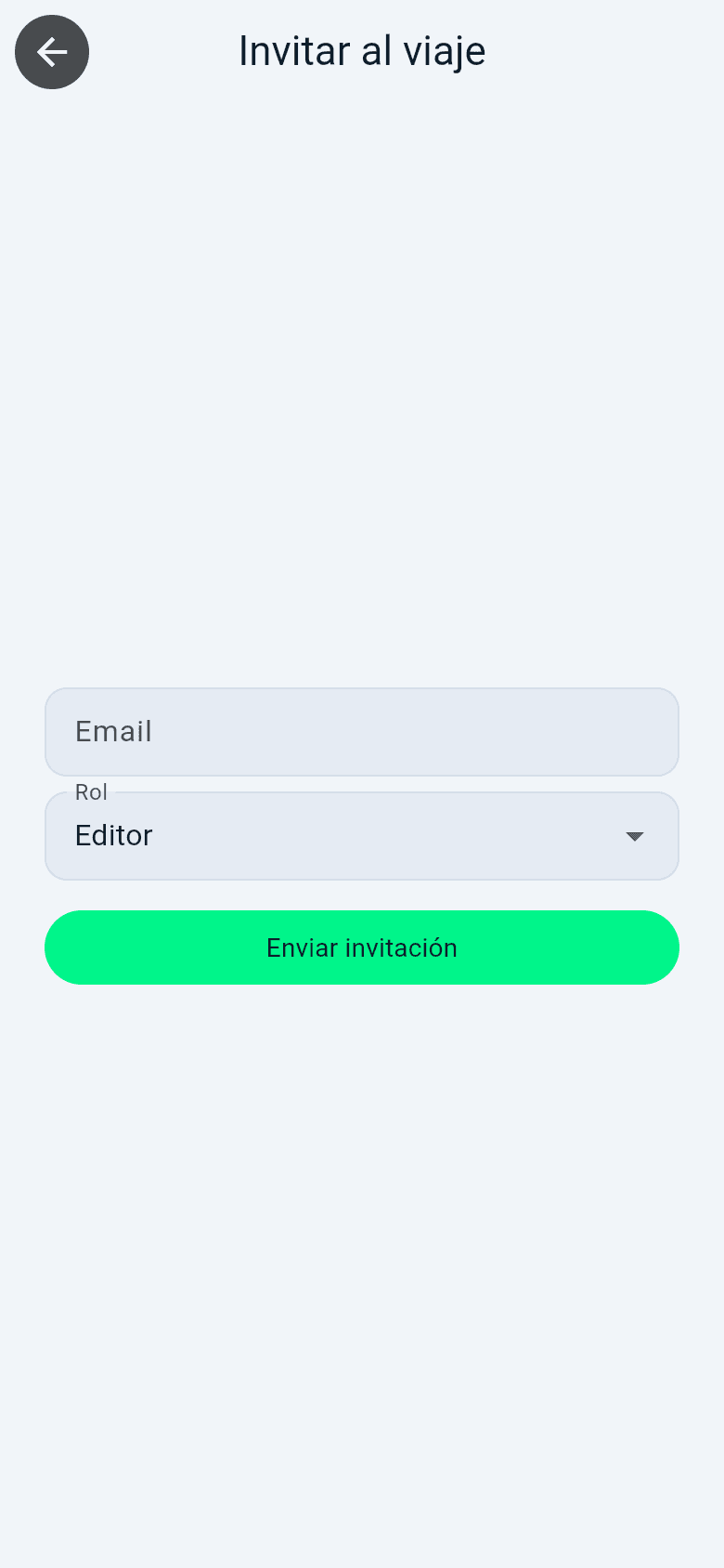 Invitar colaboradores y votar lugares en un viaje compartido